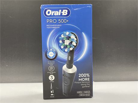 ORAL-B PRO 500+ BLACK RECHARGEABLE TOOTHBRUSH