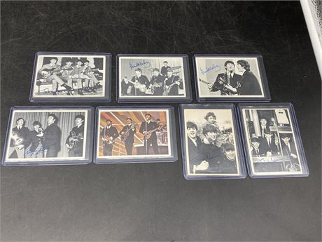 7 VINTAGE BEATLES COLLECTOR CARDS