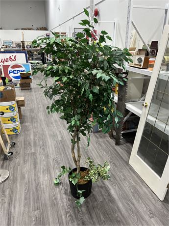 LARGE SILK ARTIFICIAL FIG TREE (75” tall)