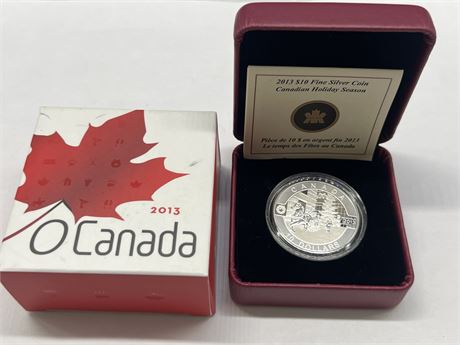 2013 FINE SILVER $10 RCM COIN - CANADIAN HOLIDAY SEASON