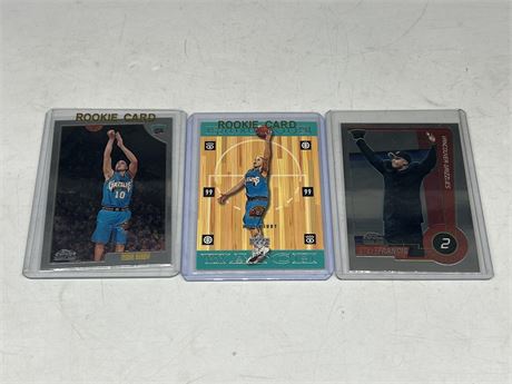 3 VANCOUVER GRIZZLIES ROOKIE CARDS