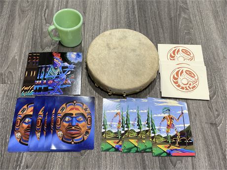 FIRE KING JADEITE MUG & FIRST NATIONS COLLECTIBLES