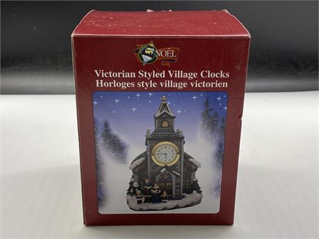 VICTORIAN STYLE CHRISTMAS VILLAGE CLOCK