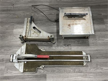 2 TILE CUTTERS & TILE SAW - TESTED GOOD