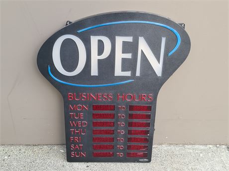 LIGHTUP OPEN SIGN (NO CORD - 23"x20.5")