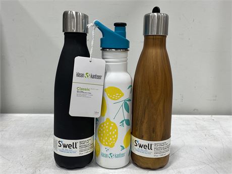 3 NEW WATER BOTTLES INCLUDING 2 SWELL