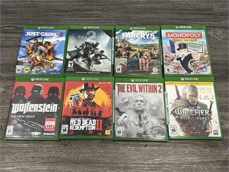 8 XBOX ONE GAMES