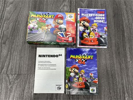 BOX & MANUALS / INSERTS ONLY - N64 MARIO KART - NO GAME