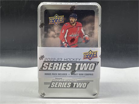 SEALED 2022-23 HOCKEY UPPER DECK SERIES TWO TIN