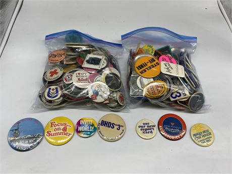2 BAGS OF VINTAGE BUTTONS
