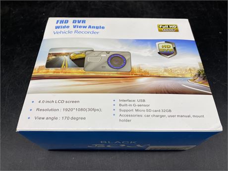 FHD DVR WIDE ANGLE VEHICLE RECORDER (Like new)