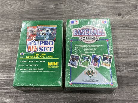2 SEALED 1990 PROSET & UD WAX BOXES - MLB / NFL