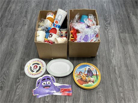 LARGE LOT OF VINTAGE MCDONALD’S TOYS, CUPS & OTHER COLLECTABLES