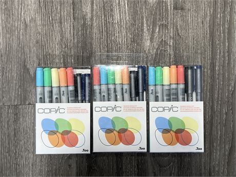 3 NEW PACKS OF QUALITY COPIC RAINBOW DOODLE KITS