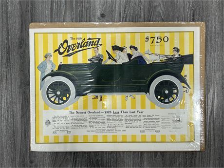 EARLY CAR ADVERTISEMENT - 16”x21”
