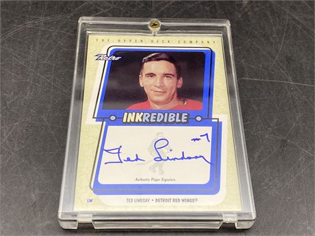 1999 TED LINDSAY AUTOGRAPHED CARD