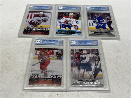 5 GCG GRADED YOUNG GUNS CARDS