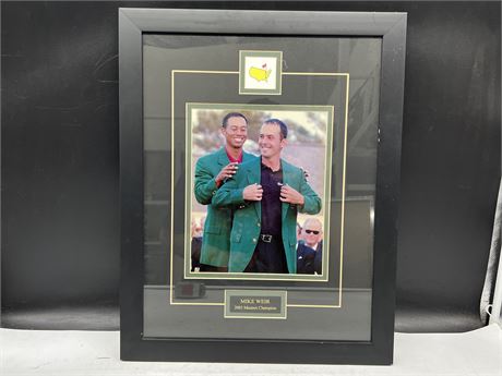 FRAMED TIGER WOODS / MIKE WEIR PHOTO - 20”x16”