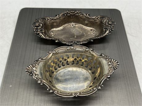 (38 GRAMS) 2 STERLING DISHES