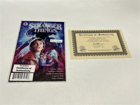 STRANGER THINGS #1 COVER C SIGNED BY KEITH CHAMPAGNE W/COA