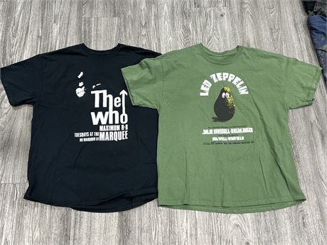LED ZEPPELIN & THE WHO T SHIRTS - SIZE XL