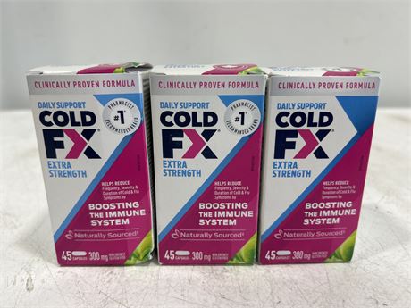 3 NEW/SEALED COLD FX EXTRA STRENGTH