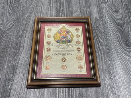 FRAMED CANADIAN PENNY COLLECTION