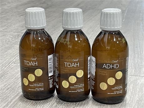 (3 SEALED) NUTRASEA ADHD TARGETED OMEGA-3 (EXPIRES 2026/JA/29)