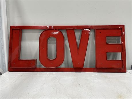 14”x35” METAL RED SIGN - LOVE