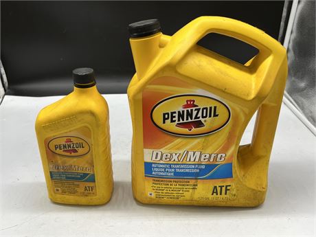 PENNZOIL ATF - 4.73L IS NEW, 946 ML IS MOSTLY FULL