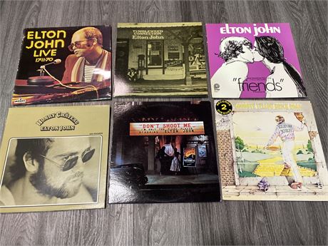 6 ELTON JOHN RECORDS
