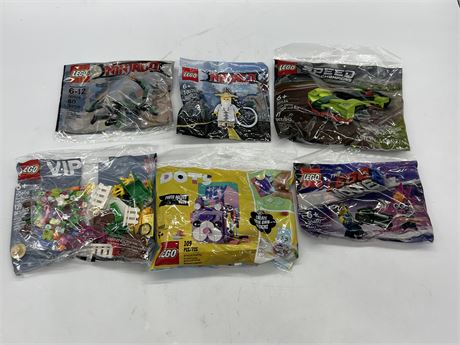 6 FACTORY SEALED LEGO BAGS