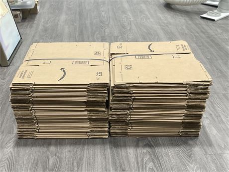 100 NEW 13”x6.5”x9” CARDBOARD SHIPPING BOXES