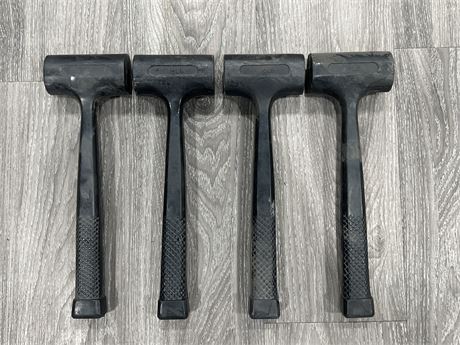 4 NEW 1.5 POUND RUBBER MALLETS