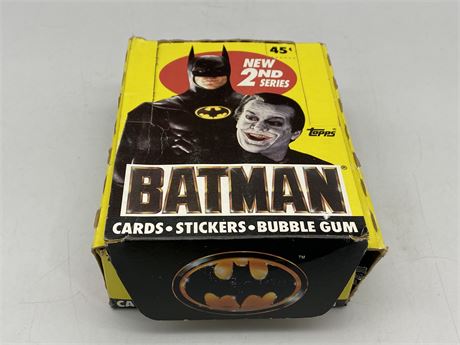 TOPPS 1989 BATMAN 2ND SERIES TRADING CARD BOX W/36 SEALED WAX PACKS