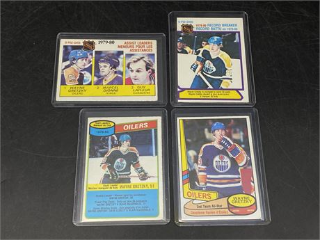 (4) GRETZKY 2ND YEAR CARDS