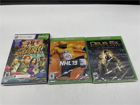 3 SEALED XBOX GAMES