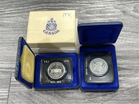 2 COLLECTABLE CANADIAN DOLLARS IN CASES - 1971/73’