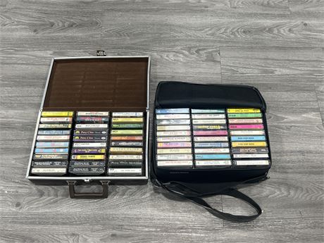 2 CASSETTE CASES WITH CASSETTES