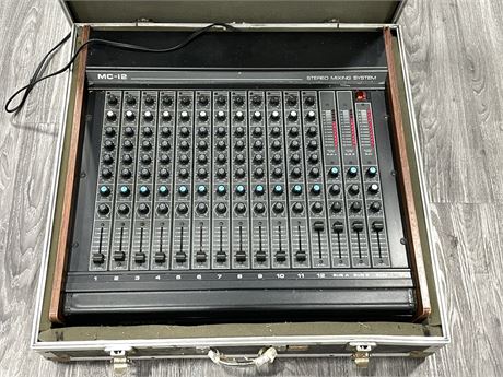 LARGE MC-12 STEREO MIXING SYSTEM - WORKS GREAT - IN HARD CASE (28”x29”)
