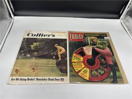 COLLIERS 1949 MAGAZINE & 1964 TODAY BEATLES & POP CONTENT