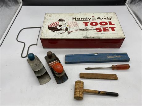 VINTAGE HANDY ANDY TOOL KIT W/ACCESSORIES