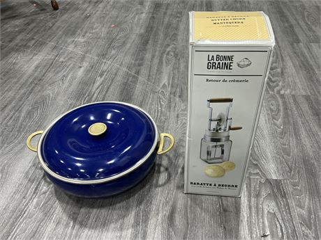 COPCO GOLD COOKWARE - SPAIN SAM LEBOWITZ 6.6L & NEW BUTTER CHURN
