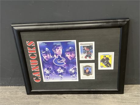 VANCOUVER CANUCKS WEST COAST EXPRESS FRAMED PHOTO / CARDS - 23”x18”