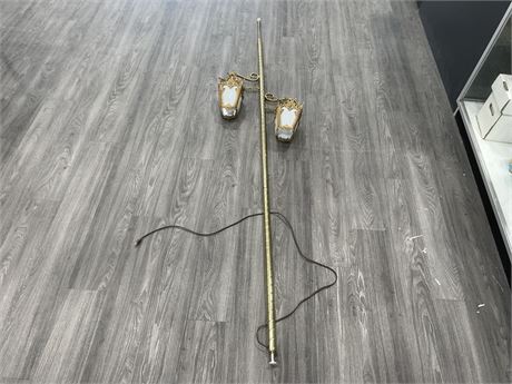 VINTAGE BRASS ORNATE POLE LAMP (97”)