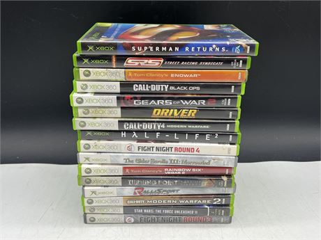 16 ASSORTED XBOX / XBOX 360 GAMES