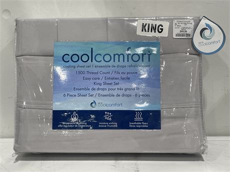 NEW COOLCOMFORT 1500 THREAD COUNT COOLING 6 PIECE SHEET SET