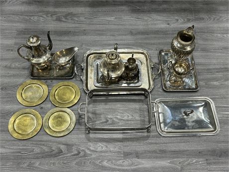 LOT OF SILVER PLATED DISHES