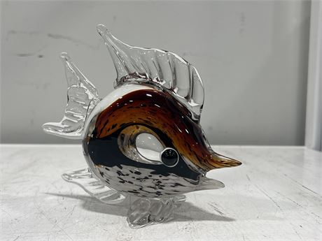 VINTAGE MURANO ART GLASS FISH 7”x7”
