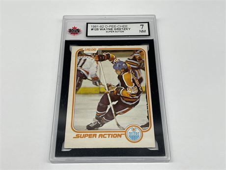 KSA 7 1981/82 SUPER ACTION WAYNE GRETZKY O-PEE-CHEE NHL CARD